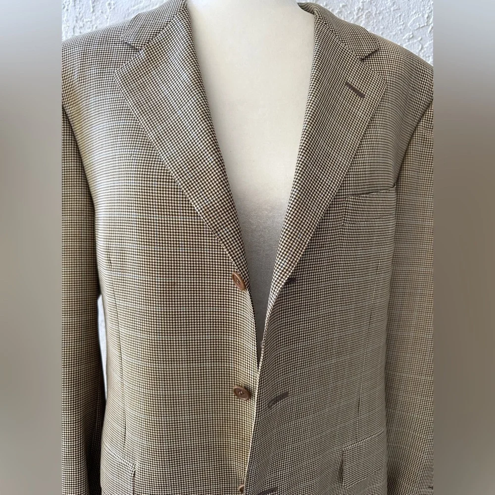 Canali Sport Blazer Brown Checked Professional Travel 42  EUR 52 Made In Italy